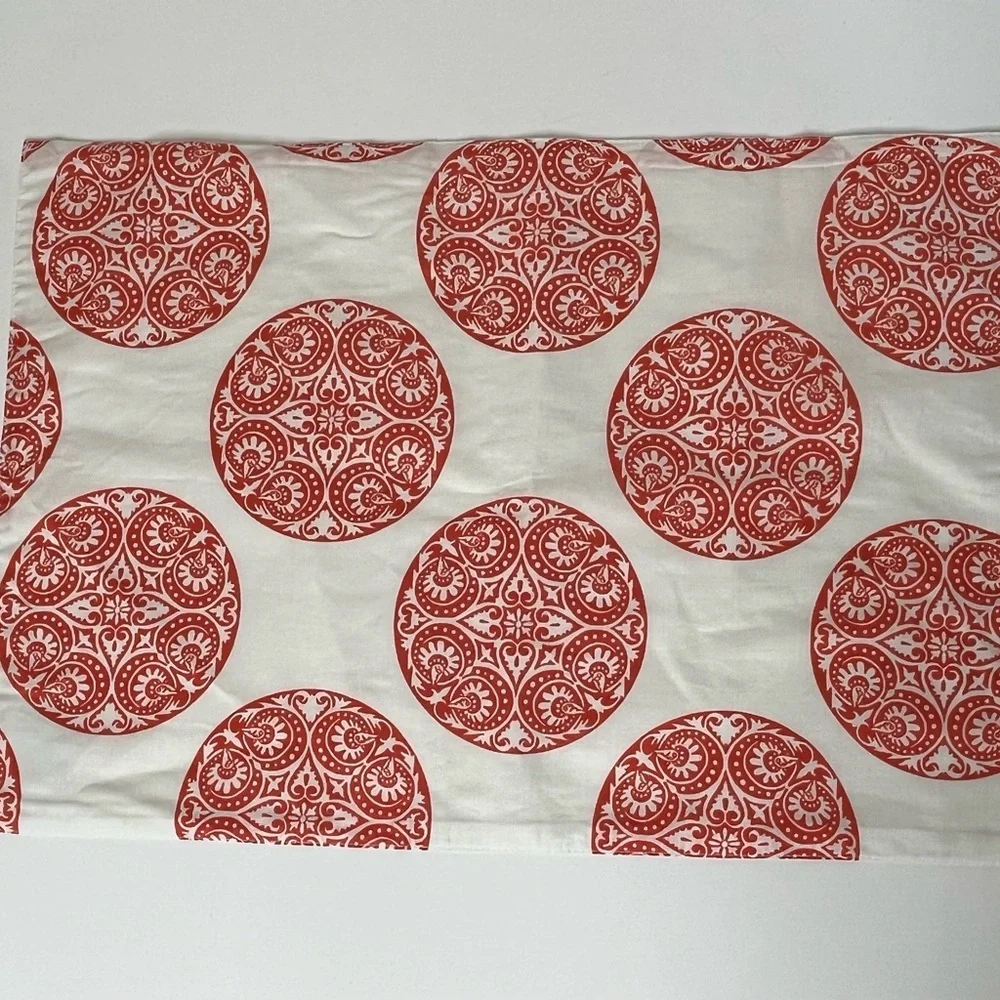 Pottery Barn Gretta Coral/White Set of 4 Placemats Set‎ of 5 Napkins